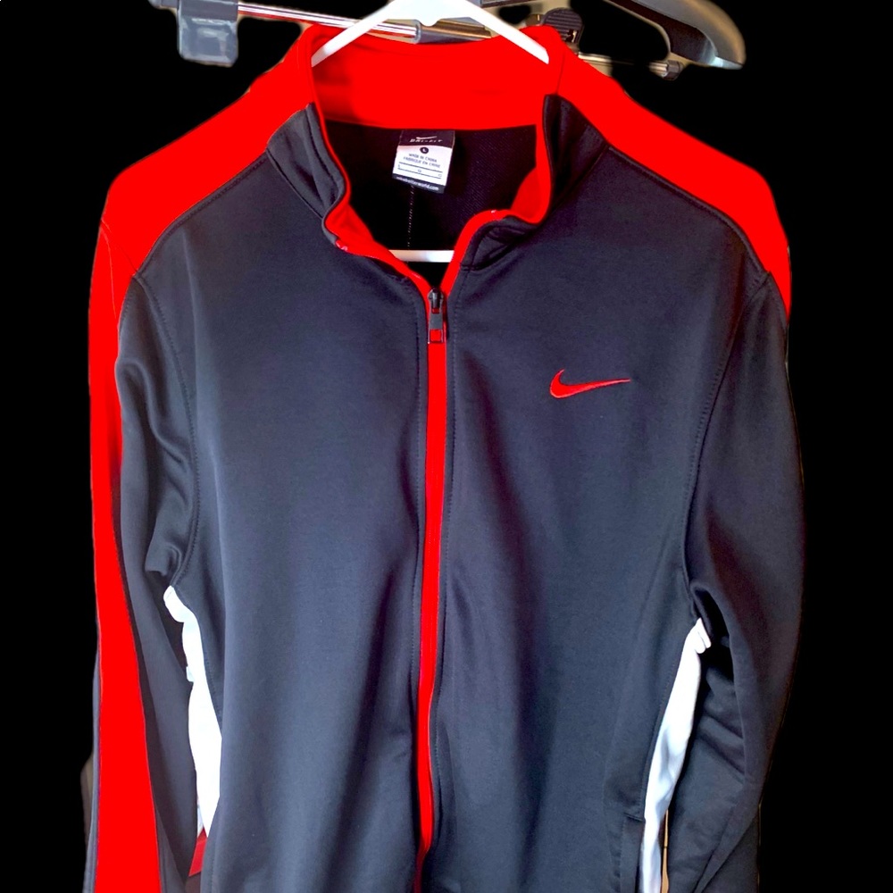 Red and Black Nike sweat-suit jacket